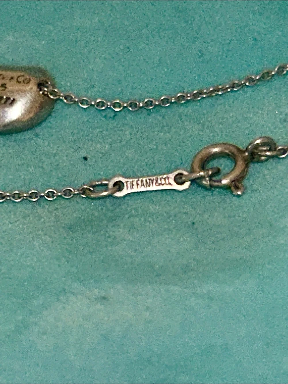 Tiffany & Co. Sterling Silver Bean Pendant Necklace - Silver